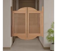 Solid Wood Saloon Swinging Doors 70 86 102 130 152 160cm Wide, Heavy Duty Dual Swing Cafe Door with Hinges, Interior Half Door Partition for Kitchen Bar Hallway(Natural,122x90 cm (WxH))