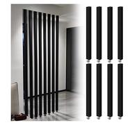 Solid Wood Screen Partition Post, Black Adjustable Post Room Divider for Living Room/Entryway/Washroom, Floor To Ceiling Privacy Screens Columnar, 6ft 7ft 8ft 9ft 10(Black 8pcs-120cm/3.93ft Tall
