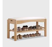 Solid Wood Shoe Bench with Padded Seat, Stylish Integrated Shoe Cabinet, Multi-Functional Drawer Shoe Rack for Entryway, Hallway, Living Room, Bedroom nization