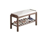 Solid Wood Shoe Changing Bench Shoe Rack for Entrance Hallway Shoe Cabinet with Comfortable Seating Decorative Entryway Organizer Long-Lasting(Brown,80 cm)