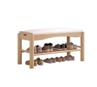 Solid Wood Shoe Changing Bench Shoe Rack for Entrance Hallway Shoe Cabinet with Comfortable Seating Decorative Entryway Organizer Long-Lasting(Yellow,60 cm)