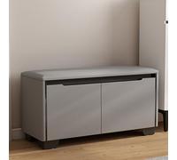 Solid Wood Shoe Storage Bench with Cushions Stylish Entryway for Living Room Hallway and Dining Room Closed Design for Clutter Free Space