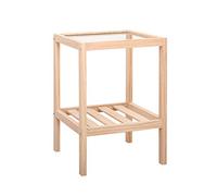 Solid Wood Side Table with 2-Tier Storage Small Nightstand for Bedroom Modern Cubic End Table 40 x 40 x 50 cm Stylish Coffee Table for Living Room