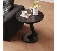 Solid Wood Side Tables Small Round End Table Night Stand Suitable for Apartments Tables for Living Room Simple Couch Table(Black)