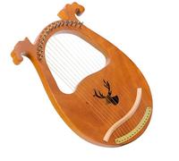 Solid Wood Single Board 16-String Harp Portable Original Wood Color Professional Performance