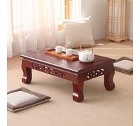 Solid Wood Small Kang Table - Sturdy Rectangular Oak Coffee Table, Traditional Mortise & Tenon Joinery, Ideal for Living Room, Bedroom, and Leisure Spaces, Elegant Design
