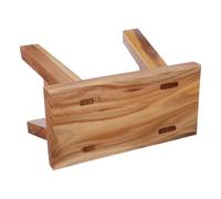 Solid Wood Small Step Stool for Adults, Brown | Rustic Farmhouse Style, Non-slip Stable Support, 26.00x20.00x13.00cm Size, for Gardens and Offices