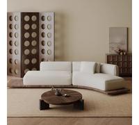 Solid Wood Sofa - Mid-Century Style, Curved Design, Perfect for Small Living Rooms, Apartments, Homestays, Hotel Lobbies, Reception Areas