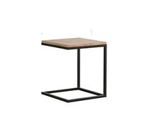 Solid Wood Square Coffee Table - Small Corner Side Table for Living Room, Slish Iron Legs, Modern Sofa Table, Versatile and Fur