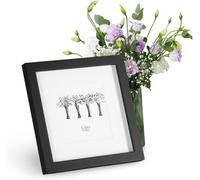 Solid Wood Square Photo Frame - 8x8 inch with Mount for 5x5 inch Picture - Temp