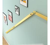 Solid Wood Stair il - Indoor/Outdoor Banister with Brackets, Non-Slip Safety Rail for Kids & Elderly - 400cm Yellow Staircase ils