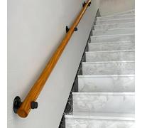 Solid Wood Stair il - Non-Slip Wall-Mounted Grab Bar for Indoor Home Lofts & Decks - 200CM Wooden Railing for Stairs and Steps - Durable & Safe Support