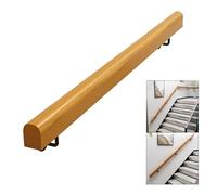 Solid Wood Stairs Handrail for Outdoor Steps Indoor Stair Railing, Non-Slip Wall Hand Rails 60cm 100cm 120cm 150cm 180cm 200cm Staircase Banister Handrail(11 FT)