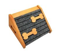 Solid Wood Stairs - Sturdy Folding Pedestal, Soft Felt Surface, Compact Puppy | Protective Furniture Level Bridge, Stable Interior Mobility Platform for Older Cats, Small Breeds