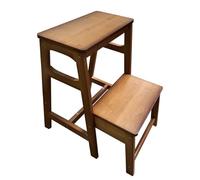 Solid Wood Step Stool for Adults Kids, Folding Wooden Ladder Stool, Non-Slip 2 Step Stools, Sturdy Foot Stool for Bathroom, Bed, Kichen, Plant Stand, Shoe Bench