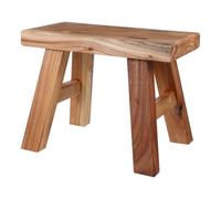 Solid Wood Step Stool Rustic Small Wooden Stool for Adults | 26 X 20x13cm Size, Brown Finish, Offices and Bedside Use, Lightweight Portable Design