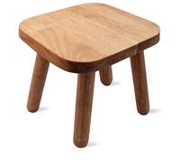 Solid Wood Stool for Adults Small 23.6" x 23.6" x 22.9" Wooden Step Stool with 4 Removable Legs Ideal for Kitchen Bathroom Living Room & Stylish