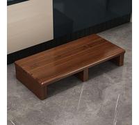 Solid Wood Stool for High Beds 1115 cm Height NonSlip Base IndoorOutdoor Use No Assembly Required Long Brown Footrest 70 x 30 x 11 cm