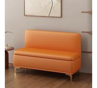 Solid Wood Storage Bench with High Backrest Padded Seat Shoe Rack for Entryway Living Room Office Corridor (47.2" Width Storage B)