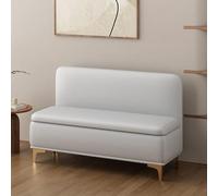 Solid Wood Storage Bench with High Backrest Padded Seat Shoe Rack for Entryway Living Room Office Hallway 47.2" Wide Stylish & Functional Furniture