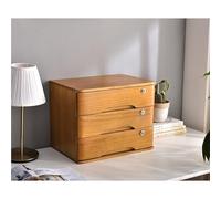 Solid Wood Storage Box - Rustic Desktop File Cabinet 1/2/3/4 Drawer nizer with Lock Ideal for Office/Home/School Supplies Wooden Dresser Drawer Unit