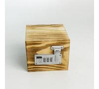 Solid wood storage box with password lock featuring a square cover, designed to keep valuables safe and organized on desktop or shelf (Style two)