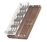 Solid Wood Storage - Memory Card Organizer Box, Premium Handmade Holder | Compact U Disk And Card Reader Base For Desktop Tabletop Electronics Accessories Office Home Studio Use