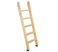 Solid Wood Straight Ladder Joint Wooden Step Ladder | Natural Pine Wood Loft Ladder with Anti-Slip Foot Pads for Home Attic Use(1.7m)