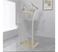 Solid Wood Suit Rack, Multifunctional Clothing nizer with Contoured Hangers, Top Shelf, Pants Bar, and Shoe Storage for a Neat Wardrobe Solution