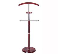 Solid Wood Suit Valet Rack Stand - Clothes Hanger & Pants Rail nizer with Heavy Stable Base, Perfect for Living Room & Bedroom Storage Solutions