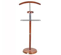 Solid Wood Suit Valet Rack Stand - nizer with Clothes Hanger & Pants Rail, Heavy Base, Stable Design, Perfect for Living Room & Bedroom Storage Solutions
