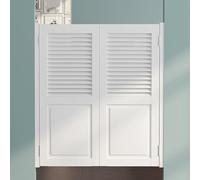 Solid Wood Swing Cafe Doors - Auto Close Sa SLE, 3cm Thick, Two-Way Opening for Kitchen, Garden, Patio Entrance - White W120 x H120cm