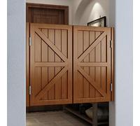 Solid Wood Swing Door forand Kitchen EntrancesHalf Height Sa Door with Automatic Closure andBrown h L90xA forInterior Decor