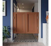 Solid Wood Swing Door, Sturdy Cafe Saloon Door with Metal Hinges, Cowboy Style for Stairs, Bathroom, Bedroom and Balcony Use, Easy to Install and Durable