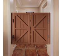 Solid Wood Swing Doors for Cafe & Bar - Two-Way Auto Close Cowboy Style Half-Waist Door - 80x90cm White Partition for Gardens and Restaurants