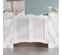 Solid Wood Swinging Cafe Doors, 27" Wx32 H Interior Partit for Kitchen, Bar, Hallway & Porch, Includes Hins & Hardware, Louvered Design