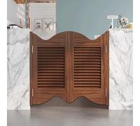 Solid Wood Swinging Café Doors, 33" W x 36" H Interior Partit for Hallway, Kitchen, Bar, Cellar, Porch - Includes Hins & Hardware, Louvered Design