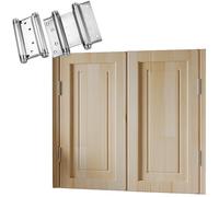 Solid Wood Swinging Cafe Doors Double Half Saloon Door with Quiet SelfClosing Hinges Pine Wood Partition Door for Home Kitchen Bar31.5" x 35.4" & 35.4" x 35.4" (Wood Color W90cm x H90cm)