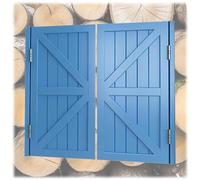 Solid Wood Swinging Cafe Doors for Kitchen Heavy Duty Half Door 70 150cm Wide Interior Bar & Kitchen Decor Stylish Blue Finish (W128*H90cm)