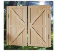 Solid Wood Swinging Cafe Doors for Kitchen Heavy Duty Half Door for Bar & Doorway Decor 70 150cm Wide Natural Finish W124*H90cm Durable & Stylish Entry Solution