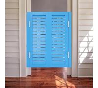 Solid Wood Swinging Cafe Doors - Half Waist Saloon Doors for Kitchen, Bar, and Restaurant - Durable Hinges(Light Blue,85x90cm)