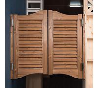 Solid Wood Swinging Cafe Doors Louvered Door, Auto Close Interior Door, Stylish Western Saloon Doors for Bar Kitchen Hallway