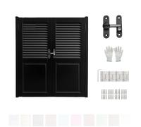 Solid Wood Swinging Cafe Doors, Two-Way Saloon Half With Metal Hinges For Kitchen, Bar, Hallway, Or Garden, Multiple Sizes & Colors(Black,W:109 x H:90cm)