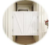 Solid Wood Swinging Door, Auto Close Saloon Cafe Doors, Interior Partition Doors Two-Way Open, Parlor Butler Door for Doorways/Stairs/Balcony(White,80x90cm/31.5x35.4in)