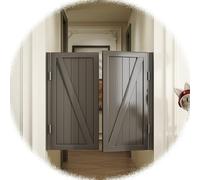 Solid Wood Swinging Door, Auto Close Saloon Cafe Doors, Interior Partition Doors Two-Way Open, Parlor Butler Door for Doorways/Stairs/Balcony(Grey,100x90cm/39.4x35.4in)
