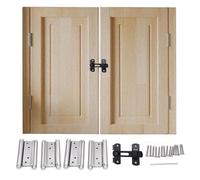 Solid Wood Swinging Doors Cafe Saloon Doors Two-Way Opening Open and Close Freely at 180° Room Divider for Kitchen Bar Counter Porch Stairs(Beige,W150xH100cm)