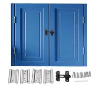 Solid Wood Swinging Doors Cafe Saloon Doors Two-Way Opening Open and Close Freely at 180° Room Divider for Kitchen Bar Counter Porch Stairs(Blue,W60xH100cm)