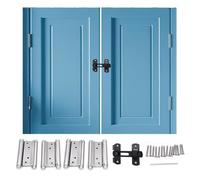 Solid Wood Swinging Doors Cafe Saloon Doors Two-Way Opening Open and Close Freely at 180° Room Divider for Kitchen Bar Counter Porch Stairs(Light Blue,W106xH80cm)
