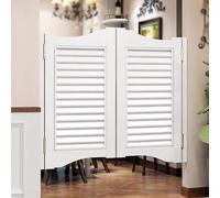Solid Wood Swinging Doors for Kitchen, Shop, Pub and Staircases - Internal Counter Partition Fence with Hinges for Two-Way Open Design (W80*H90)