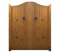 Solid Wood Swinging Doors with Auto-Close Hinges for Kitchen, Bar, or Garden Fence Gates
